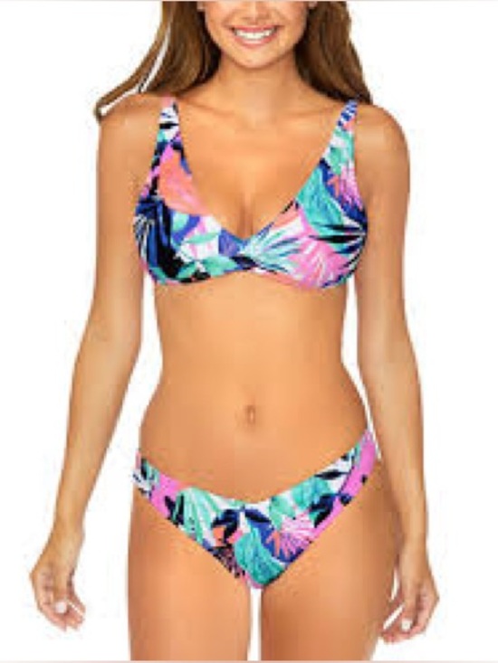 Raisins Other - 712 - Raisins NWT Tropical Floral Bikini Set in Pink, Green, Blue, Size Small